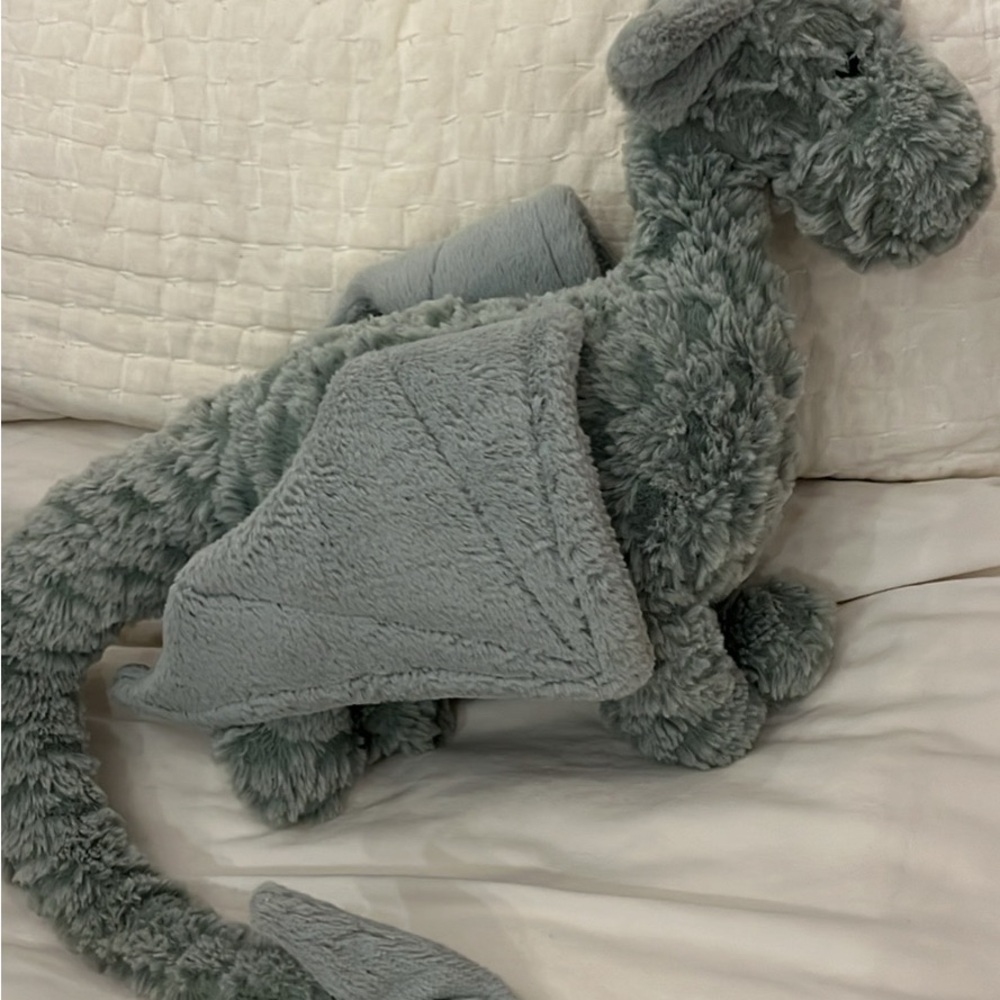 Adorable Plush Dragon in Soft Green